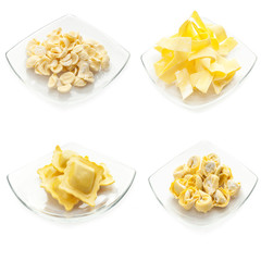 collection of homemade italian pasta