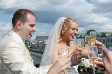 Happy wedding couple