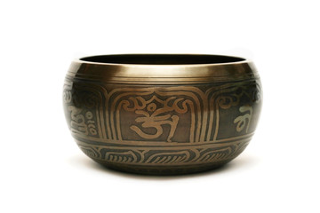 Tibetian singing bowl isolated