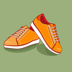 Orange sport shoes