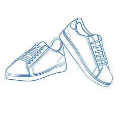 Sport shoes outlined