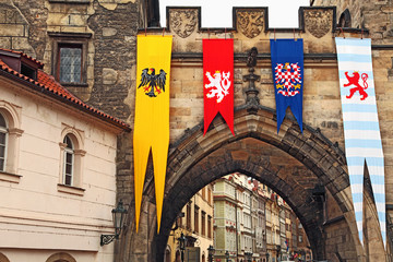 Detail of Lesser Town bridge tower, Prague