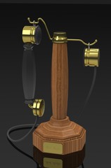 telefono antico di legno