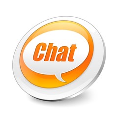 Orange 3d chat icon
