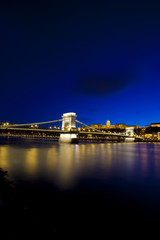 Budapest at night, Danube, Bridge, Hungary