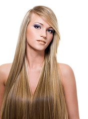 woman with beauty  long straight hair