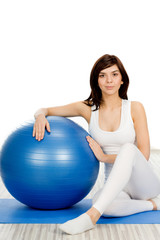 Woman with fitness ball