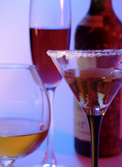 In vino veritas. still-life with glasses