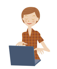 パソコンする女性