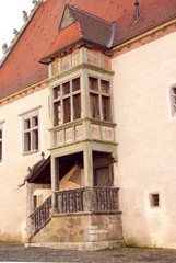 Fototapeta na wymiar wooden detail of building in Slovakia