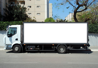 White Truck with Blank panel