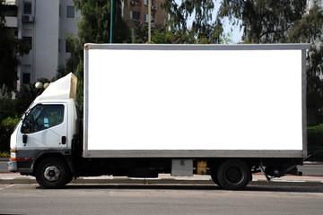 White Truck with Blank panel