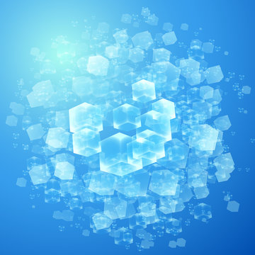 vector illustration of transparent cubes