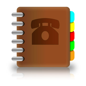 Iconos de colores con símbolo de agenda telefónica Stock Illustration