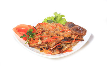 fried mushrooms. East,Asian food.