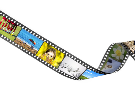 Filmstrip with vacation photos
