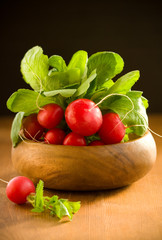 A bunch of fresh radishes