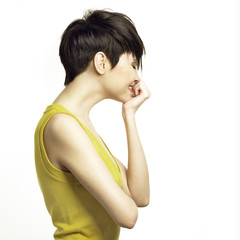 Obraz premium Pretty girl with short hair