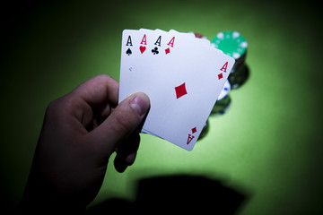 Obraz premium Playing cards in casino