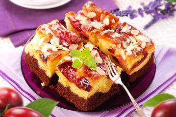 plum cake with almonds