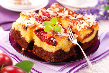plum cake with almonds