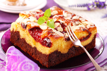 plum cake with almonds