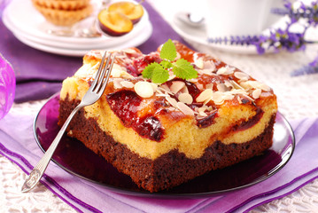 plum cake with almonds