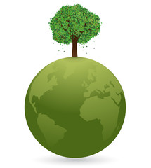 Eco concept. Globe with Tree.