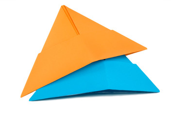 Orange and blue paper hat