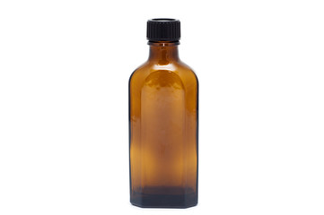 Glass bottle isolated on a white background.