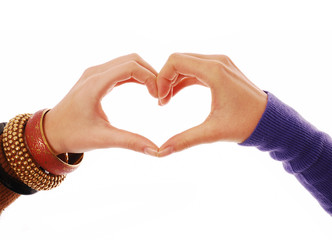 Obraz premium Heart shape made by two people