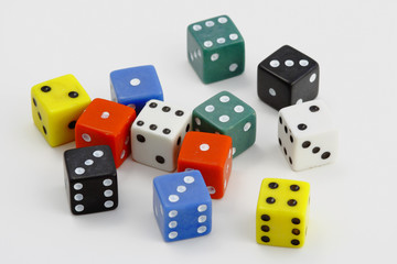 dice on the white background