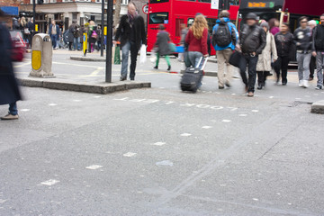 London bus street crossing