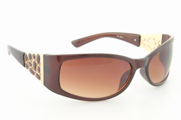 Lunettes de soleil marron et or