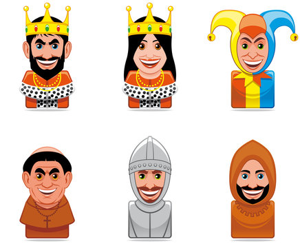 Cartoon people icons (middle ages)