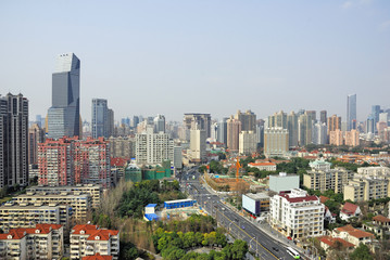 Fototapeta na wymiar Chiny Shanghai Puxi skyline