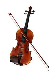 Fototapeta na wymiar Violin and Bow - clipping path