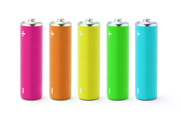 Multicolor AA size batteries