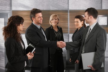 Businesspeople greeting each other