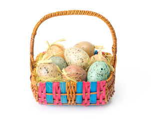 Easter eggs in basket