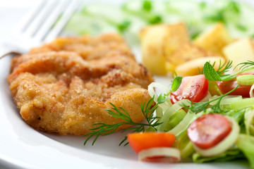 Schnitzel with fresh vegetables