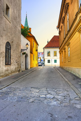 view of old street in Zagreb