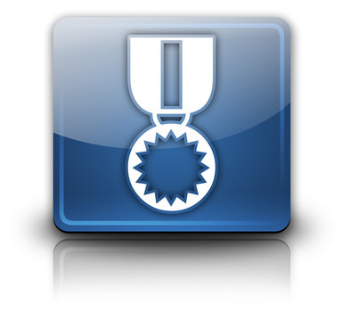 Glossy Square Button "Award Medal"