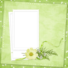 Card for the holiday  with flowers on the abstract background