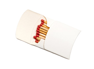 red matches in a white box