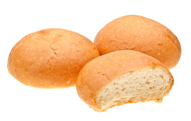Bread rolls isolated on white