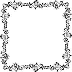 black plant frame design on white