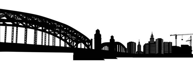 long arched bridge illustration