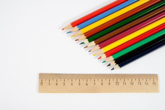 colored pencils and a ruler