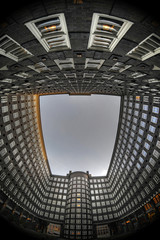 Obraz premium Aufnahme mit Fischaugenobjektiv im Hamburger Kontorhausviertel